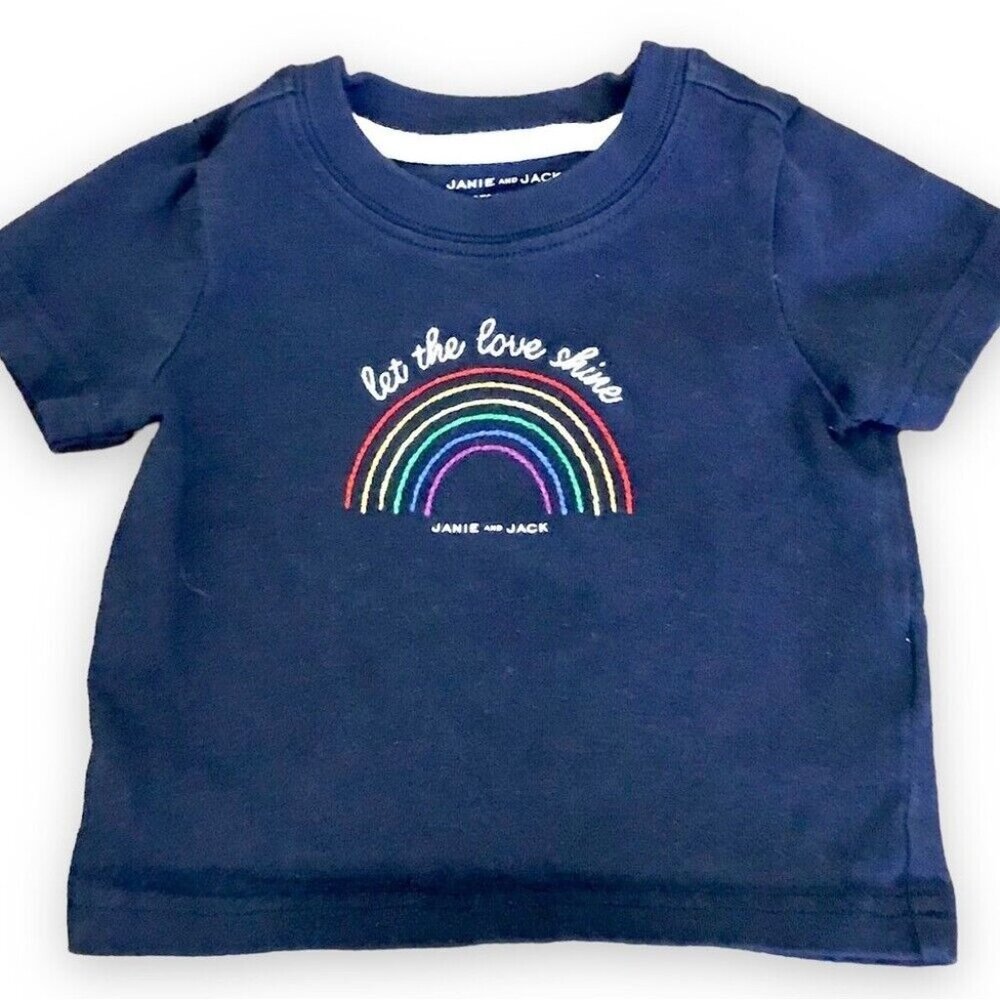 Janie‎ and Jack Let the Love Shine Rainbow Baby T-Shirt. Size 3-6 Months